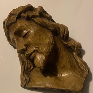 Vintage hand-carved wooden figure of Jesus Christ